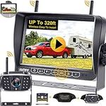 RV Backup Camera Wireless HD 1081P 7'' Split Screen DVR Monitor Bluetooth Trailer Rear View Cam 4 Channel System Truck Camper Infrared Night Vision Adapter for Furrion Pre-Wired RVs AMTIFO A8