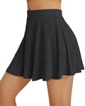 AUTOMET Women Tennis Skirt Mini Athletic Golf Skorts High Waisted Pleated Casual Dress Shorts Underneath with Pockets 2024 Trendy Pickleball Rave Outfits Workout Fashion Teen Clothes Black XL