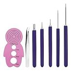 SAVITA 7 Piece Slit Quilling Tools Including Curling Trainer and Pair of Tweezers for Paper Flowers, Crafts, DIY, Beginners, Advanced Quillers