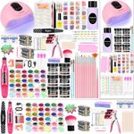 DouborQ Acrylic Nail Kit with Nail Lamp Drill Machine,Acrylic Powder and LIquid Full Nail Kit Set Nail Starter Kit For Beginners Acrylic With Everything