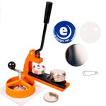 Ebadges 45mm UK Made Professional Metal Badge Maker | Badge Making Kit with 100 Badges | Badge Machine with Circle Cutter | Interchangeable Dies Available | Make Your Own Badges | Badge Maker Machine