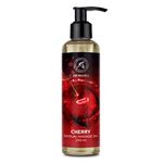 Sensual Cherry Massage Oil - 200 ml - Body Oil with Almond Oil Grape Seed Oil - Edible - Cherry Flavour - Natural - Kissable Massage Oil - Massage Oil for Couples - Love Oil