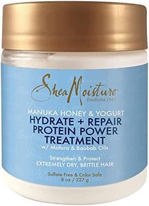 SheaMoisture Hair Mask - Manuka Honey & Yogurt, Hydrate + Repair Protein Power Treatment, Hair Treatment for Dry, Damaged Hair Care with Organic Shea Butter & Castor Oil for Hair, 8 Oz