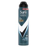 Sure Men Invisible Ice Fresh Nonstop Protection leaves no white marks or yellow stains on clothes Anti-perspirant Deodorant Aerosol 72h protection , 250ml (Packing May Vary)