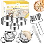 DOXILA 7 Pack Dumpling Maker - Stainless Steel Pie Maker Machine Mould with Cutter Stuffing Spoon, Food Grade Kitchen DIY Gadget Tools for Gyozu Potsticker Ravioli Pastry, Nice Gift for Christmas