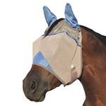 Cashel Crusader Standard Fly Mask with Ears and Blue Trim, Benefit Wounded Warriors - Size: Arab/Cob/Small Quarter Horse