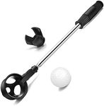 prowithlin Golf Ball Retriever, Stainless Telescopic Extendable Golf Ball Retriever for Water w/Golf Ball Pick Up Retriever Grabber Claw Sucker Tool, Golf Gift for Men (9ft)