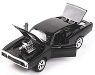 US1984 1:32 Diecast Metal Sport Hyper Cars 4 Wheel Drive Metal Car Pull Back dodge charger with 4 Openable Doors Light & Music Great Gift for Boys and Girls (Assorted)