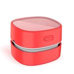 ODISTAR Desktop Vacuum Cleaner,Mini Table dust Sweeper Energy Saving,High Endurance up to 400 mins,Cordless&360º Rotatable for Cleaning Hairs,Crumbs,Computer Keyboard of Kids Gift(Red Charging)