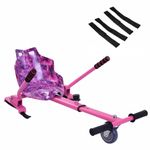 BSTSEL Hoverkart Adjustable Sixth Gear Telescopic Adjustment Triangle Stable Kart Seat Kart Racing Frame Fits all Hoverboard Sizes - 6.5", 8" and 10" (Star powder)