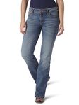 Wrangler Women's Retro Rise Boot Cut Jean, Mid Wash, 0W x 34L