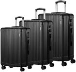 Mazam Suitcase Set 3pcs with TSA Lock 20" 24" 28" Hard Shell Luggage Black