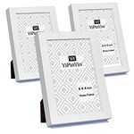 6 x 4 Inch Photo Frame Set of 3, White Boxed Garllery Picture Frames 4 x 6'' 3Pack With Glass Window for Tabletop or Wallmounted,Oxford Modern Thin Picture Frame 4 x 6 Inch