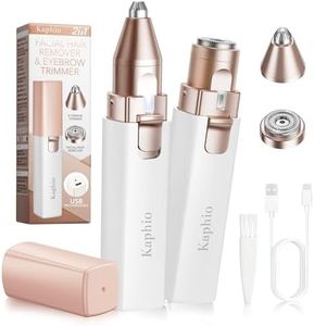 KAPHIO Facial - Eyebrow Hair Remover for Women: Rechargeable 2 in 1 Eyebrow Trimmer and Face Shavers for Women - Painless Electric Hair Removal Device for Face Eyebrows Peach Fuzz Lips with Light