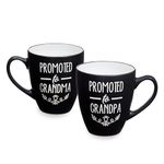 Sheffield Home Promoted to Grandma & Grandpa Coffee Mugs - Set of 2, 16oz Capacity, Stylish & Durable Cups - Dishwasher & Microwave Safe - Ideal Grandparent Present for Pregnancy Announcement