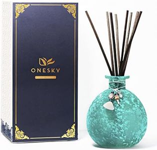 Reed Diffuser, Onesky Ocean Mist Home Fragrance Gift Set for Home Bathroom Office Elegant Decorations, Aromatherapy Oil Refill -3.4 fl oz Essential Oil&8 Reed Sticks&Blue Snowflake Round Bottle