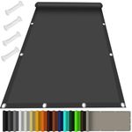 Sun Shade Sail Canopy Waterproof Rectangle 4.2 x 6.6 m(13.8 x 21.7ft) 98% UV Block Awning Screen Shelter Gazebo with Grommets for Patios Backyard Outdoor Garden, Dark Grey