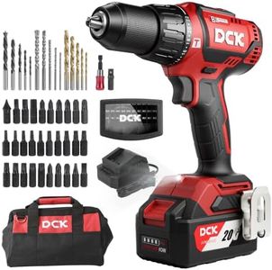 DCK Brushless Cordless Hammer Drill 20V, 531 in.lbs, 36000 BPM, 1/2" Keyless All-Metal Chuck, 4.0Ah Long-Life Battery, 22+1+1 Clutch, Impact Drill Kit for Drilling Concrete, Metal, Wood，KDJZ05-13