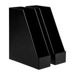 Amazon Basics Plastic Organizer - Magazine Rack, Black, 2-Pack