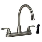 Phoenix PF231401 Two-Handle Kitchen High-Arc Faucet, Brushed Nickel with Side Sprayer
