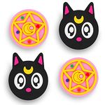 Owngen Cute Thumb Grip Caps for Nintendo Switch/Lite/OLED, Kawaii Magic Moon Joy-Stick Button Stick Cover 3D Analog Ergonomic Cap for NS Controller Joy-Cons (Luna)