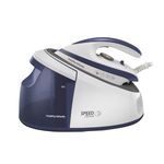 Morphy Richards SpeedSteam Steam Generator Iron, Ceramic Non-stick Soleplate, 240g Steam Boost, 140g Steam Output, 5.5 Bar Pressure, Detachable 1.7L Water Tank, 3000W, White/Purple, 333202