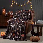 Gogreen Cozy Blanket Printed Blanket Throw Pumpkin Blanket - 300 GSM Fleece Blanket Throw Size Blanket for Home Decoration - Ultra Soft Blanket Microfiber Throw Blanket (Throw - 50" x 60", Pumpkin)