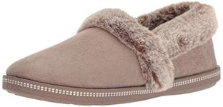 Skechers Women's Cozy Campfire - Team Toasty Low Top Slippers, Beige Dark Taupe Microfiber Suede Faux Fur Line Dktp, 5 UK