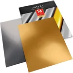 ARTEZA Heat Transfer Vinyl Sheets, 10 x 12 Inches, Pack of 14, Metallic, 7 Silver, 7 Gold, Flexible and Easy to Weed, HTV for DIY Projects