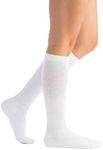 EvoNation Men's Coolmax USA Made Graduated Compression Socks 15-20 mmHg Moderate Pressure Medical Quality Support Stockings - Best Comfort Fit, Moisture Wicking, Circulation, Travel (Medium, White)