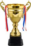 Large Gold Trophy Cup for Sports Tournaments, 38CM Metal Gold Trophies Party Favors, First Place Winner Award Trophies Cup for Soccer Football League Match Trophy (Gold, 15in)