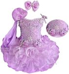 Jenniferwu Baby Girl Pageant Dress Handmade Beaded Dresses Toddler Pageant Girl's Princess Dress, Lilac, 18-24 Months