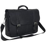 Kenneth Cole REACTION Colombian Leather Dual Compartment Flapover 15.6" Laptop Portfolio, Black