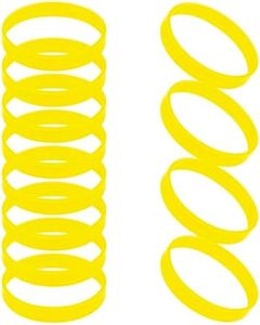 GOGO 12 PCS Silicone Wristbands for Kids, Rubber Bracelets, Party Favors - Yellow