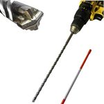 Keyfit Tools MarkerBit Magma X Driveway Markers Snow Plow Stakes Reflectors Drill Power 12" 440 Stainless Steel Contractor Grade Carbide Magma X Chisel Tip Installation Bit ~Frozen Ground No Problem