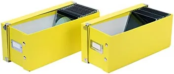 Snap-N-Store CD Storage Box - Pack of 1/2 - Durable Disc Holder with Lid to Store for Discs (2 Pack - CD, Yellow)