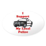 CafePress Support Local Police Sticker Oval Bumper Sticker Car Decal