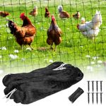 Bird Net 25'x50' with 1" Mesh Nylon Bird Netting for Garden, Poultry Netting Heavy Duty Aviary Netting Chicken Coop Netting, Garden Netting Deer Fence Netting for Fruit Tree, Pests Trellis Net