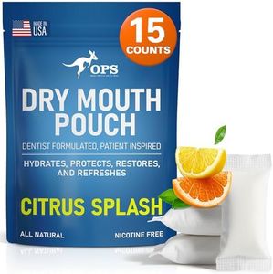 OPS Citrus Splash 4-1 Dry Mouth Products - Instant Dry Mouth Relief Pouches, Xylitol Citrus Pouch, Mouth Moisturizer | Saliva Substitute | Contains Xylitol & Menthol (Citrus)