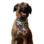 TheYaYaCafe Printed Dog Bandana, Quirky Dog Bandanas Gifts for Pets, Dog Accessories - Paw_Large