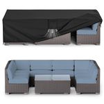 MR. COVER Patio Furniture Covers Waterproof, Outdoor Furniture Cover 108L × 82W × 28H Inch, Heavy Duty, Anti-UV&Tear-Resistant Patio Table and Chairs Set Cover with Windproof Buckles, Black