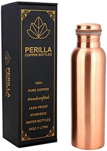 Copper Water Bottle Plain Leak Proof 100% Pure - An Ayurvedic Copper Vessel - Drink More Water And Enjoy The Health Benefits Immediately/Yoga Bottle