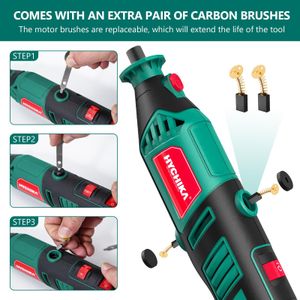 HYCHIKA 170W Rotary Tool Kit – Variable Speed, Flex Shaft, 173 Accessories