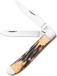 BEAR & SON - MANUAL - 3.25" - Clip Point, Spey - 440 Stainless Steel - Stag Bone - High Carbon Stainless Steel - 554