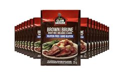 Club House, Dry Sauce/Seasoning/Marinade Mix, Brown Gravy, Less Salt, 25g, Case Pack 18 Count