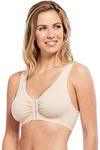 Carole Martin Full-Freedom Comfort Front Closure Bra for Women, Wireless (38, Beige)