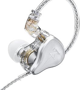 KZ ZAS in Ear Monitor Earphone 7BA+1DD 16 Unit Hybrid Technology IEM Headphones Noise Cancelling, 8 Core Cable 3.5mm Jack Wired Earbuds (No Mic, White)