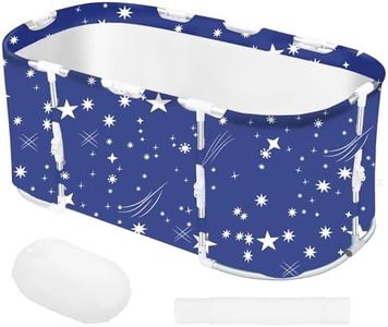STARBRILLIANT Portable Bathtub with Aluminum Alloy Support Rod,Soaking Standing Bath Tub for Shower Stall