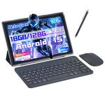 Aheadlink 2 in 1 Tablet with Keyboard, Android 13 10 inch tablets include mouse stylus, 12GB RAM, 128GB ROM, 1024GB expandable, 5G WiFi 6, BT5.0, 6000mAh battery, HD display