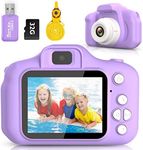 Desuccus Kids Camera,Christmas Birthday Gifts for Girls Age 3-9, HD Digital Video Cameras for Toddler Portable Toys for 3 4 5 6 7 8 Year Old Girl 32GB(Purple)